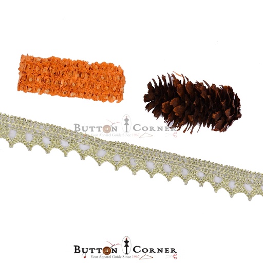 One Side Border Metallic Yarn Lace
