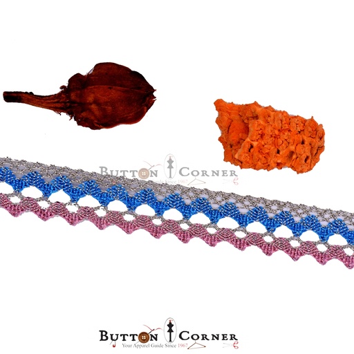 [TL16-MULTI] One Side Border Metallic Yarn Lace
