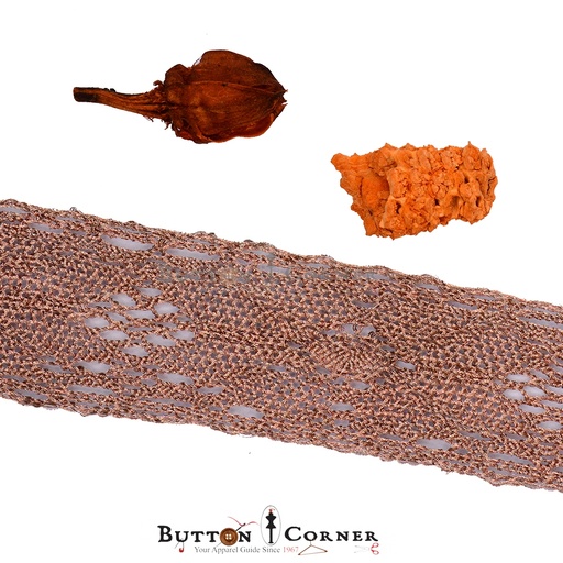 [TCL65 COPPER] One Side Border Metallic Yarn Lace