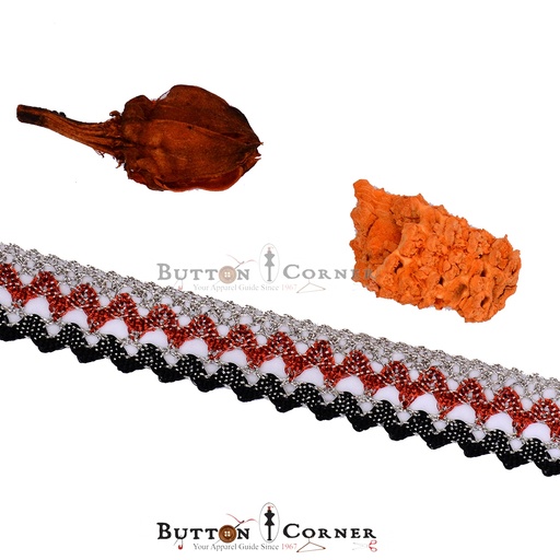 [TL19-MULTI] One Side Border Metallic Yarn Lace
