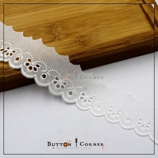 [IF45 WHITE] Embroidery Cotton Lace