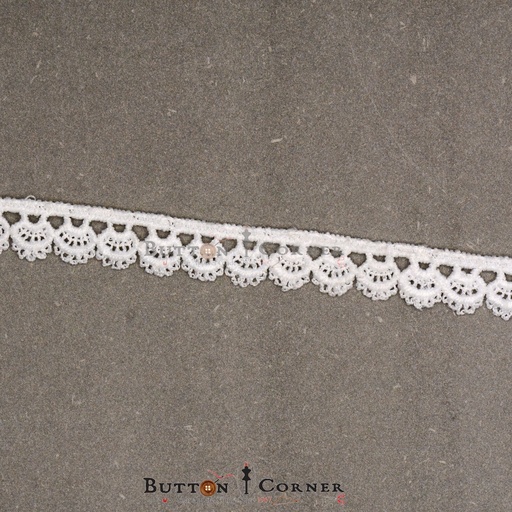 [21159-WHITE] One Side Border Shuttle Lace
