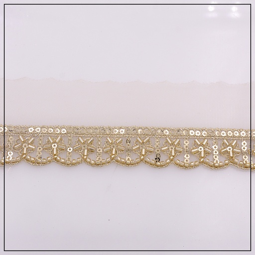 One Side Border Fancy Sequence Lace