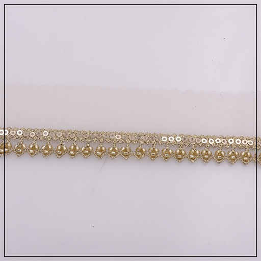 Fancy Glass Beads Sequence Lace