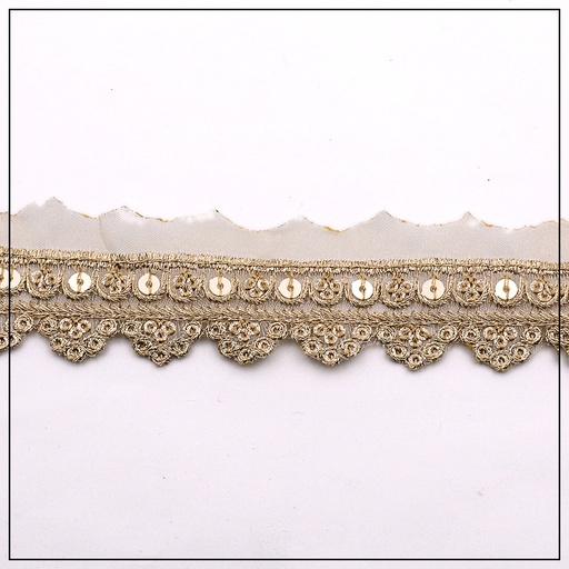 Fancy Metallic Yarn Sequence Lace