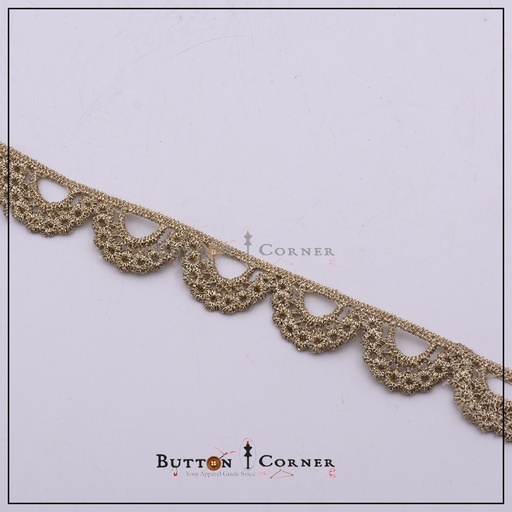 [ALN304-ANTIQUE] One Side Metallic Yarn Shuttle Lace