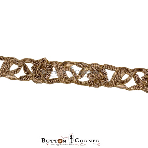 [FANL832-ANTIQUE GOLD] Fancy Kora & Dabka Lace