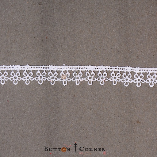 [SHTL268-WHITE] One Side Border Shuttle Lace