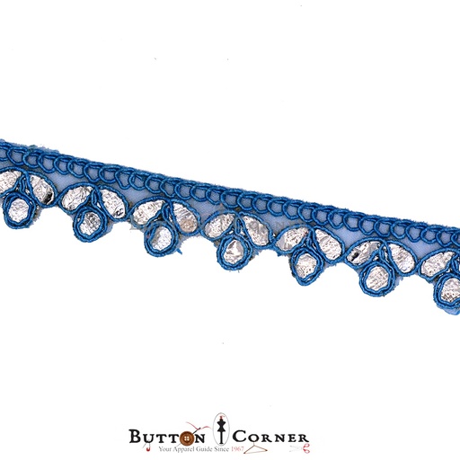 [MYB692-BLUE FEROZI] Fancy Gota Lace