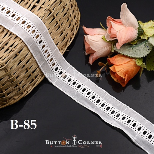 [B-85-WHITE] Cotton Joined Lace