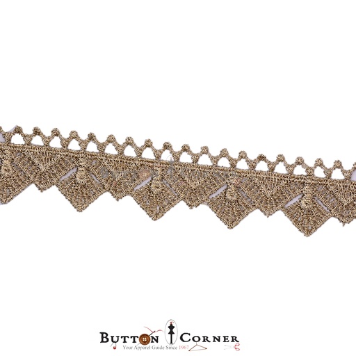 [ALS501-1-ANTIQUE] One Side Metallic Yarn Shuttle Lace