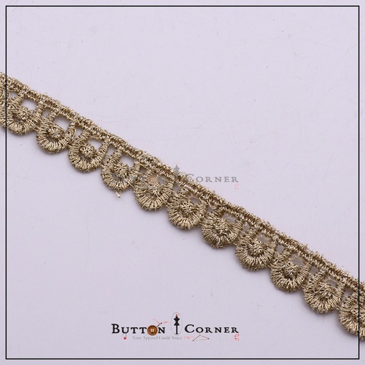[ALN306-ANTIQUE] One Side Metallic Yarn Shuttle Lace