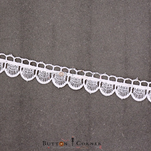 [D7932-WHITE] One Side Border Shuttle Lace