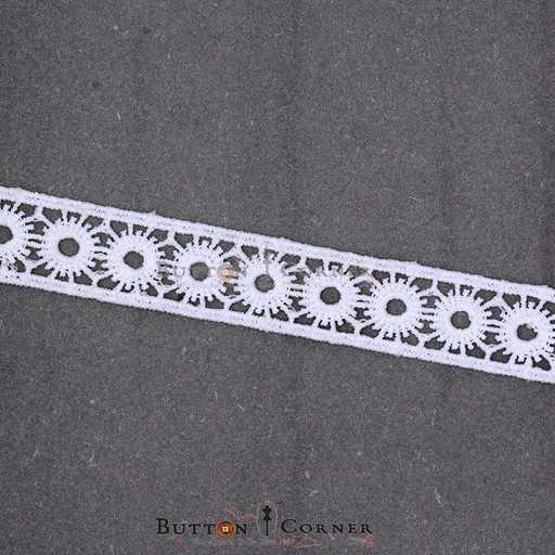 [D7938-WHITE] Double Side Border Shuttle lace