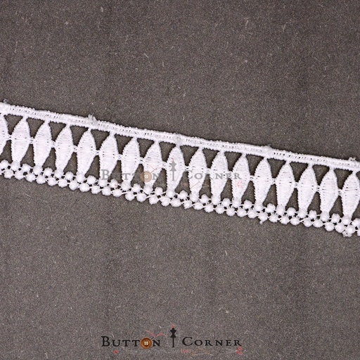 [D10868-WHITE] One Side Border Shuttle Lace
