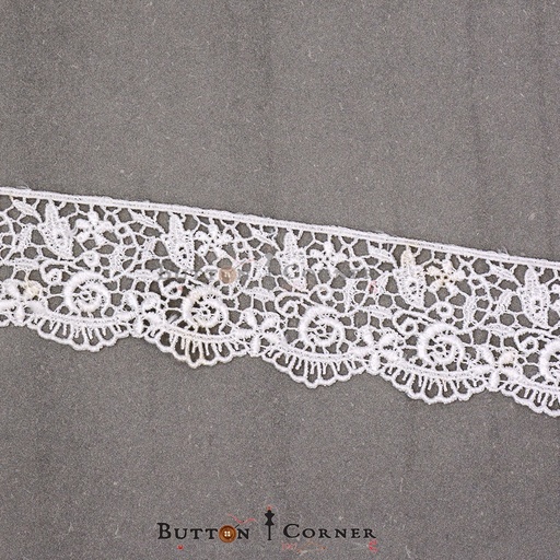 [IF10431 WHITE] One Side Border Crochet Lace
