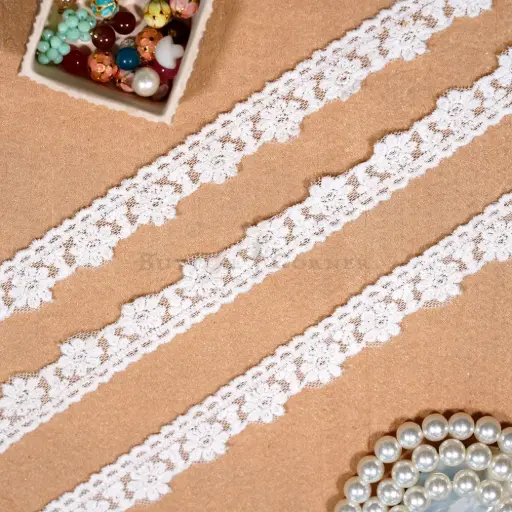 [661114-WHITE] One Side Border Net Lace