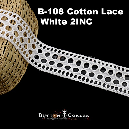 [CL-108-WHITE] Cotton Joined Lace