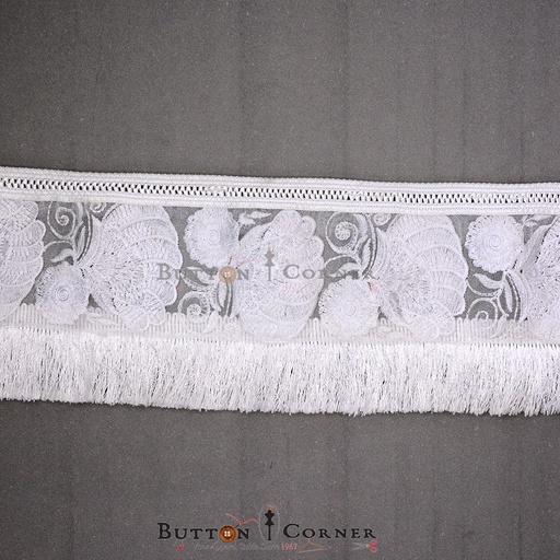 [MYB159-WHITE] One Side Border Hanging Net Lace