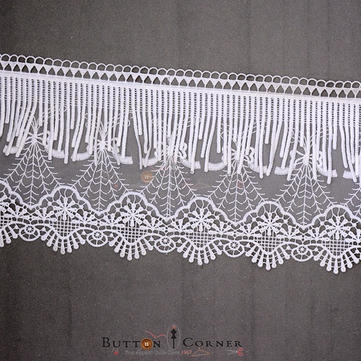 [AL695-WHITE] One Side Border Net Lace