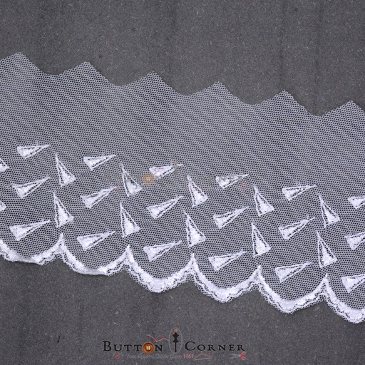 [IF4013-WHITE] One Side Border Net Lace
