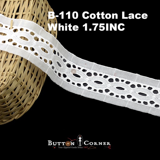 [B-110-WHITE] Cotton Joined Lace
