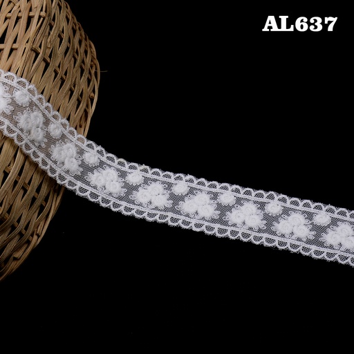 [AL637-WHITE] Double Side Border Net Lace