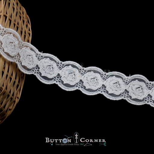 [AF996600-WHITE] Double Side Border Net Lace
