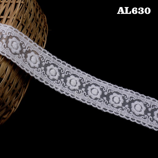 [AL630-WHITE] Double Side Border Net Lace