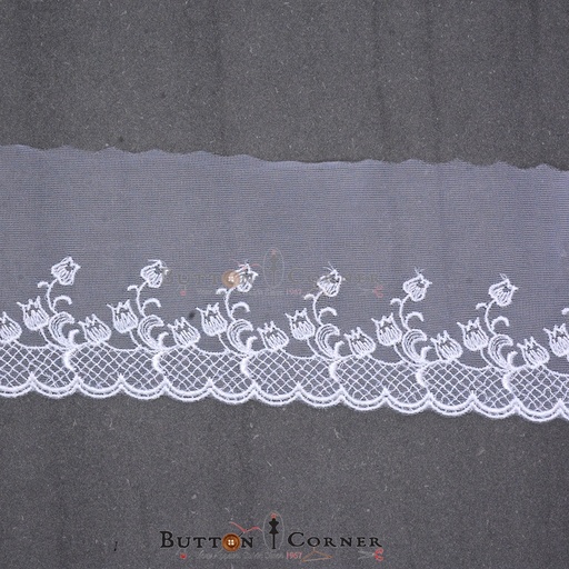 [IF1260-WHITE] One Side Border Net lace