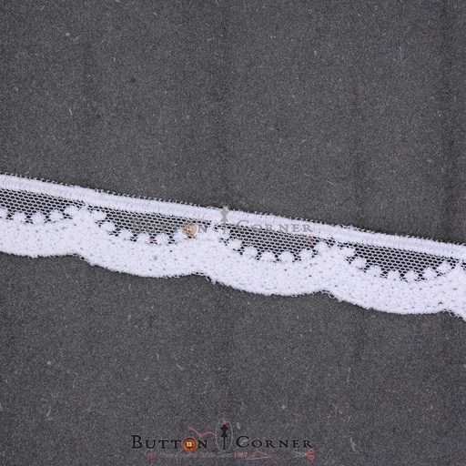 [ALW1924-WHITE] One Side Border Net Lace