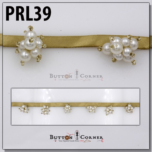 [PRL39 WHITE] Pearl Hanging Lace