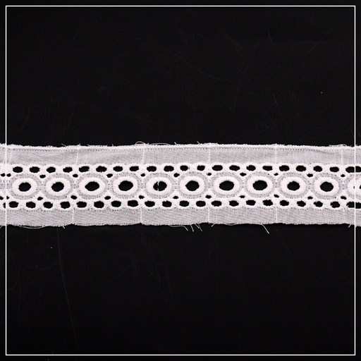 [B-109-WHITE] Double Side Border Cotton Lace