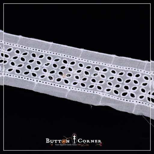 [B-10-WHITE] Double Side Border Cotton Lace