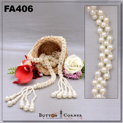 Fancy Pearl & Glass Beads Belt