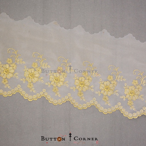 [IF49370 BEIGE] One Side Border Net Lace