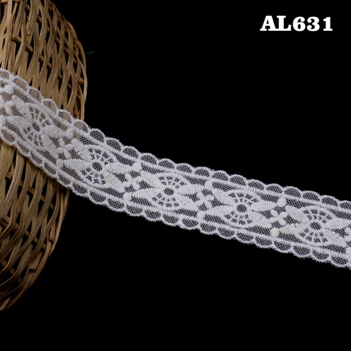 [AL631-WHITE] Double Side Border Net Lace