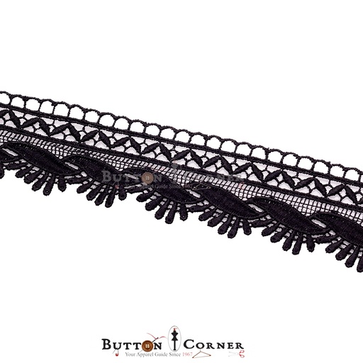 [AYB0434-BLACK] One Side Border Shuttle Lace