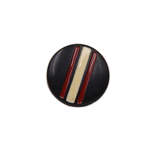[MBW192 BLACK] 3 Line Paint Metal Suiting Button