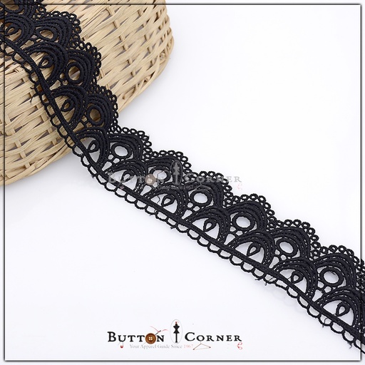 [ALN200 BLACK] One Side Border Shuttle Lace