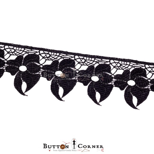 [D3543-BLACK] One Side Border Shuttle Lace