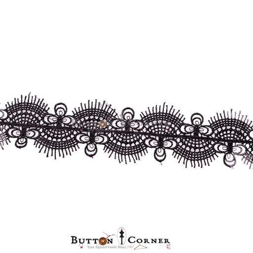 [D2717-BLACK] Centre Border Shuttle Lace