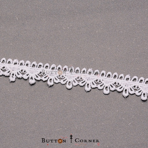 [21150-WHITE] One Side Border Shuttle Lace