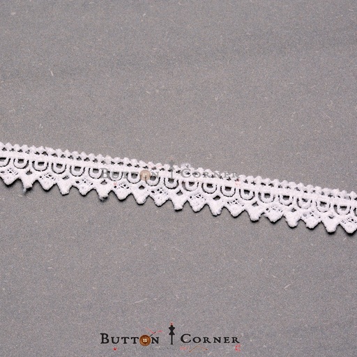 [21176-WHITE] One Side Border Shuttle Lace