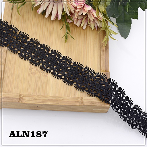 [ALN187-BLACK] Double Side Border Shuttle Lace