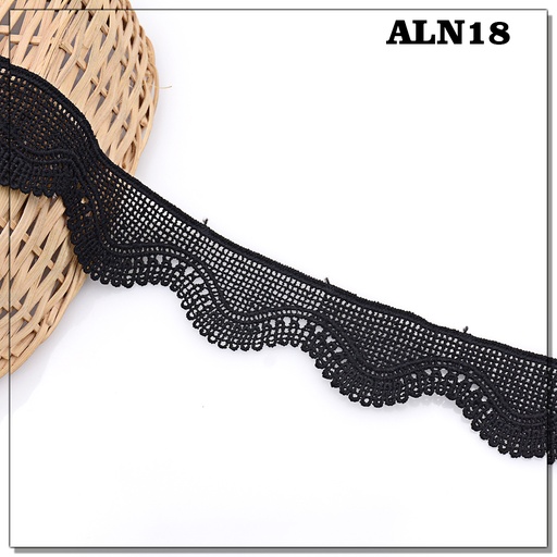 [ALN18 BLACK] One Side Border Shuttle Lace