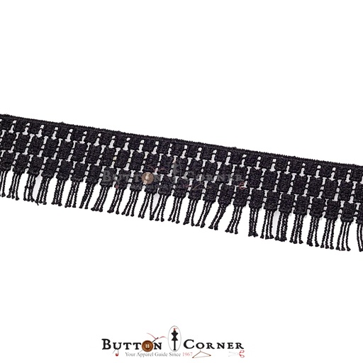 [D3428-BLACK] One Side Border Shuttle Lace