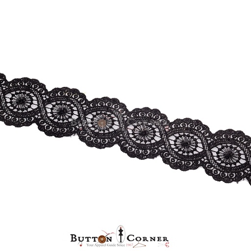 [AYD30888-BLACK] Double Side Border Shuttle Lace