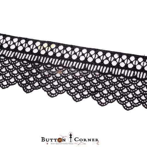 [D2910-BLACK] One Side Border Shuttle Lace