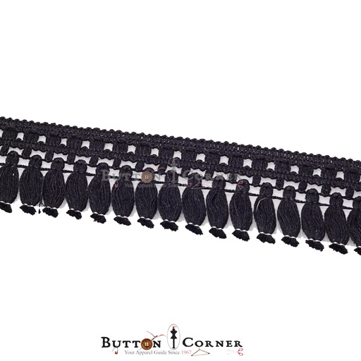 [JL51-BLACK] One Side Border Hanging lace